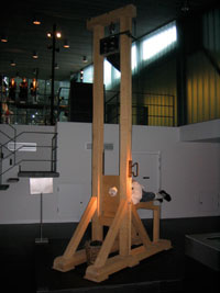Full size 1792 guillotine at museum in Belare