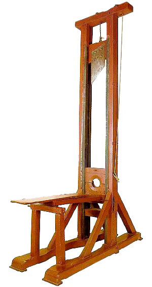 1856 guillotine at museum in Bruges